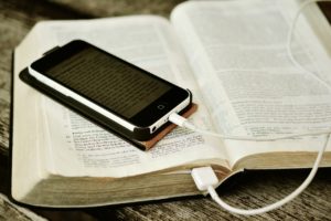 bible, iphone, mobile phone